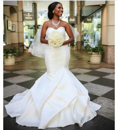 Simple Mermaid African Wedding Dress Bridal Dress
