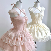 Sweet Fragrance French Balletcore Girl White Pink Coquette Elegant Dress - Thumbnail 8
