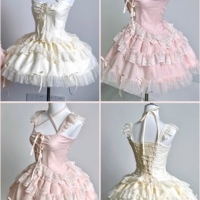 Sweet Fragrance French Balletcore Girl White Pink Coquette Elegant Dress - Thumbnail 7