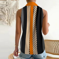 Fashion Sexy Printed Sleeveless Shirt Top - Thumbnail 1
