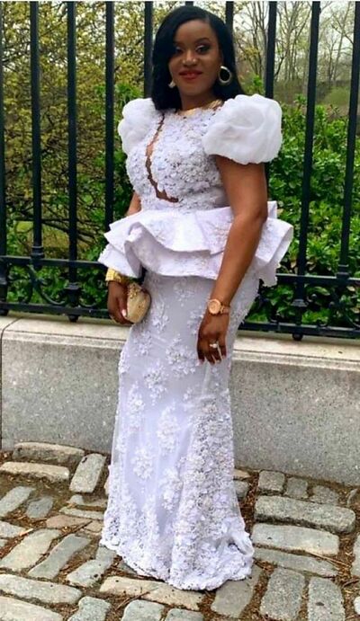 Luxury Short Sleeve Lace African Wedding Dress Bridal Dress