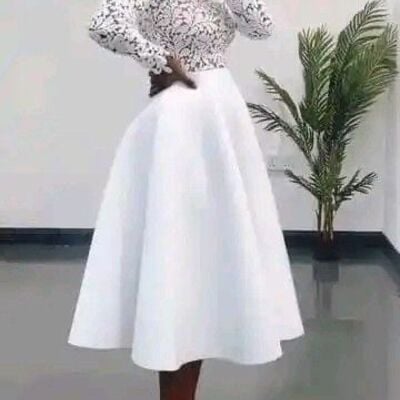 Simple lace long sleeve tea-length african wedding dress bridal dress