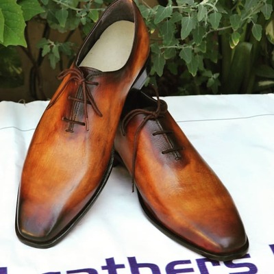 Handmade Brown Leather Lace up Oxford Dress Formal Shoes