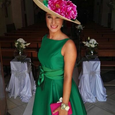 Green simple mini shorttea-length mother of the bride/groom dress