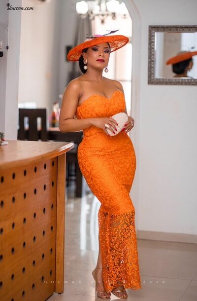 Simple Lace Orange Mother of the Bride/Groom Dress