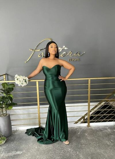 Dark Green Sheath Sweetheart Prom Dress Evening Dress