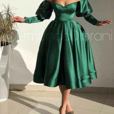 Ball gown dark green mini short prom dress evening dress