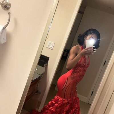 Red sheath lace african prom dress evening dress