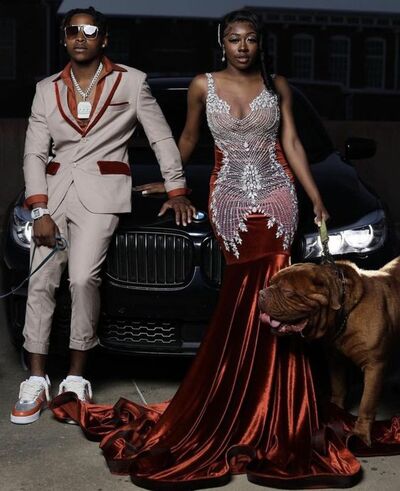 Wine Red Burgundy Mermaid Lace Appliques  Afrcian Prom Dress Evening Dress