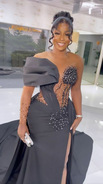 Grey Mermaid Lace Appliques African Prom Dress Evening Dress