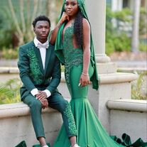 slim fit dress slacks Dreams Green Àdìrẹ Kaftan Dress – Hand Dyed African Maxi Dress Small/Medium main image 1