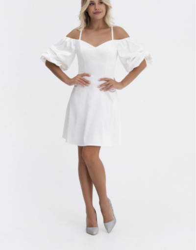 White V Neck Prom Dresses Spaghetti Straps Gown