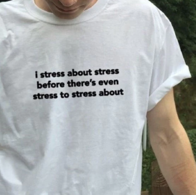 Free Shipping-I STRESS ABOUT STRESS TEE