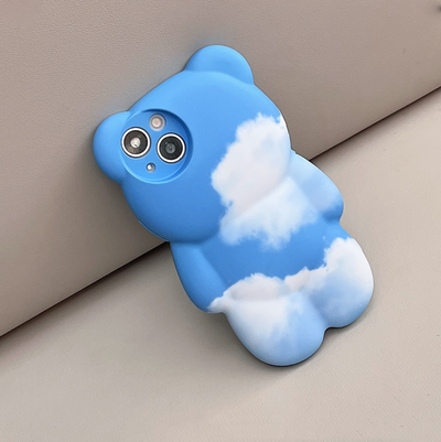 BLUE SKY BEAR IPHONE CASE