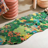 Colorful Blooming Forest Flower Nature Soft Mat Moss Rugs Carpets Bedroom Decor - Thumbnail 2