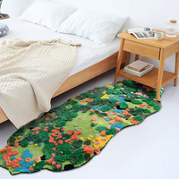 Colorful Blooming Forest Flower Nature Soft Mat Moss Rugs Carpets Bedroom Decor - Thumbnail 1