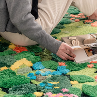 Colorful Blooming Forest Flower Nature Soft Mat Moss Rugs Carpets Bedroom Decor - Thumbnail 9