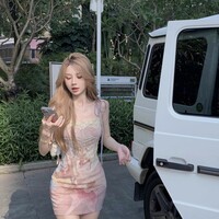 Renaissance Oil Painting Classic Elegant Pink Purple Strap Dress - Thumbnail 5