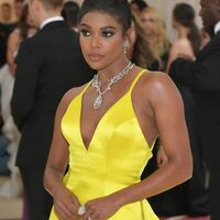 Yellow Deep V-neck African Prom Dress Satin Evening Dress Form Dress - Thumbnail 2