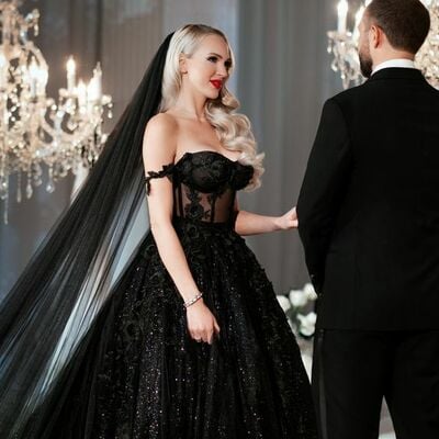 Luxury black wedding dress sheer bodice wedding gown bridal dress