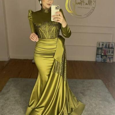 Oliver mermaid lace muslim prom dress evening dress