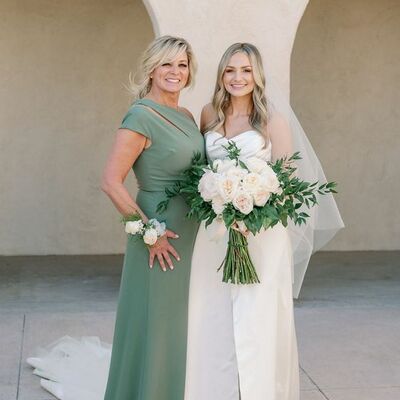 Simple green sheath one shoulder mother of the bride/groom dress