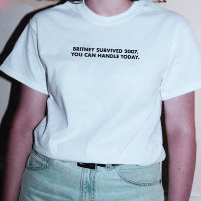 Free Shipping-BRITNEY SURVIVED 2007 TEE
