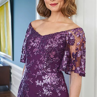  Sequin Formal Dress Plus SizeMother of The Bride Gown Off The Shoulder Homecoming Prom Vestidos Robes Evening Party - Thumbnail 1