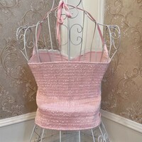 Sweetheart Princess Cute Pink Bow Vintage Coquette Tank Top Strap Camisole - Thumbnail 3