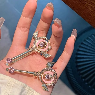 Magical girl sakura anime cute girl pink hair clip accessories