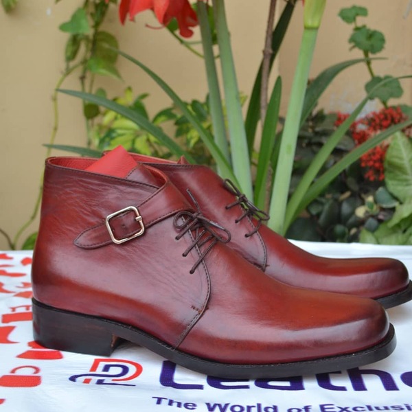 Handmade Red Color Classic Chukka Boot