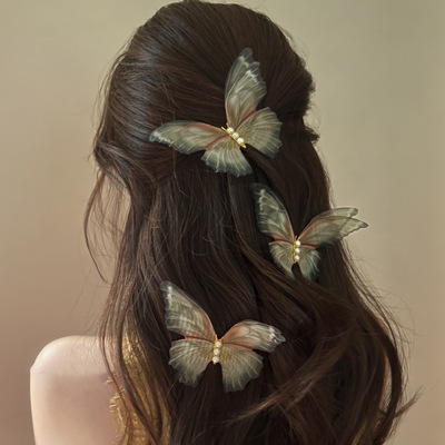 Romantic butterfly hair clip hairpin - Thumbnail 1