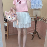 Cute Coquette Girl Black White Blue Plaid Pattern Comfy Ballet Japanese Mini Short Gathered Skirt - Thumbnail 7