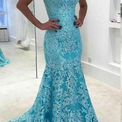 Blue lace mother of the bride /groom dress