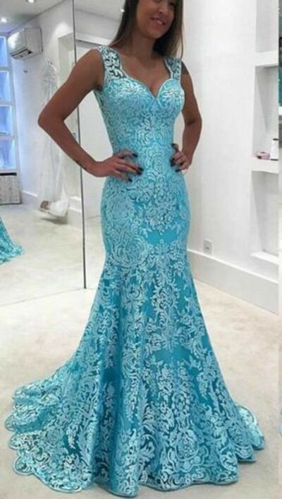 Blue Lace Mother Of The Bride /Groom Dress