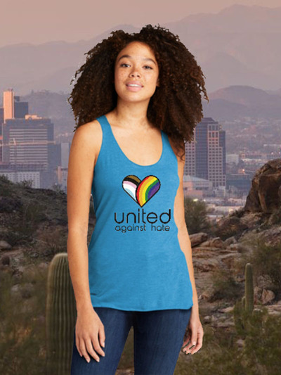United Against Hate Phoenix Pride 2023 Official Women's Racerback Tank