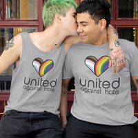 United Against Hate Phoenix Pride 2023 Athleic Grey Unisex Tank Top - Thumbnail 1