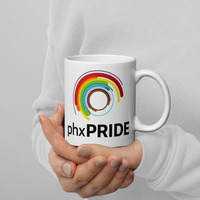 United Against Hate Phoenix Pride White glossy mug - Thumbnail 1
