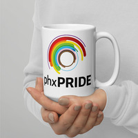 United Against Hate Phoenix Pride White glossy mug - Thumbnail 3