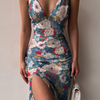 Sexy Print Sling Sleeveless Dress - Thumbnail 1