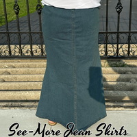 AUBREY VINTAGE WASH LONG DENIM SKIRT - Thumbnail 1