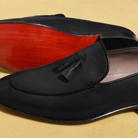 7 Star Ideal Choice Handmade Black Loafer Dress Shoes - Thumbnail 2