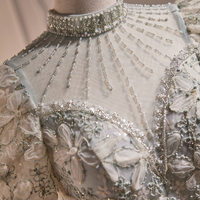 Cute High Neck Short A Line Prom Dresses, Beautiful Beading Pearl Sequins Party Dresses - Thumbnail 2