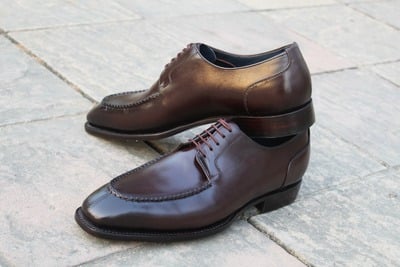 Dark Brown Leather Handmade Men Oxford Dress Shoes