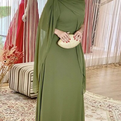 Elegant olive green mother of the bride dress long a line sleeveless floor length high neck vestidos de ocasión formal dresses