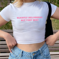 SLIGHTLY DELUSIONAL BUT STILL SEXY CROP TOP - Thumbnail 1