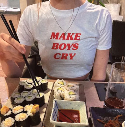 Free Shipping-MAKE BOYS CRY CROP TOP