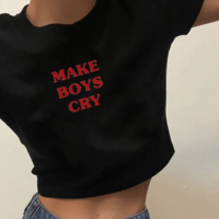 Free Shipping-MAKE BOYS CRY CROP TOP - Thumbnail 4