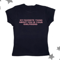 Free Shipping-MY FAVOURITE THING ABOUT YOU IS YOUR GIRLFRIEND TOP - Thumbnail 3