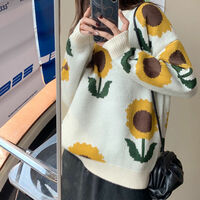 sunflower knitted sweater - Thumbnail 2